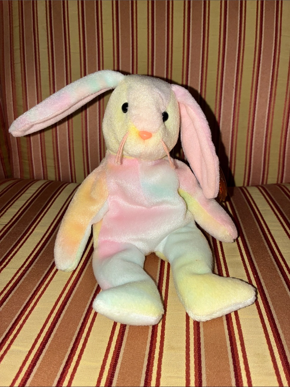 TY “Hippie” Pastel Tie-Dye Plush Bunny Stuffed Animal
